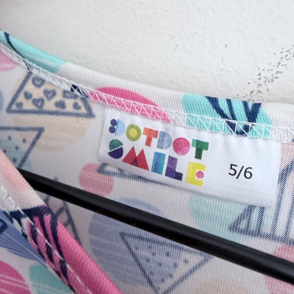 Dot Dot Smile triangle geometric swing Dress short sleeve 5/6 - Picture 3 of 6